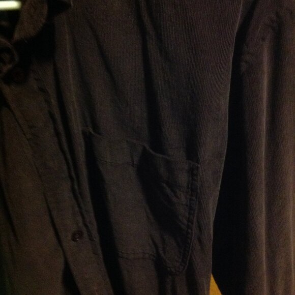 Saks Fifth Avenue Men's Large Purple Corduroy Long Sleeve Shirt - Good Condition - Picture 4 of 4